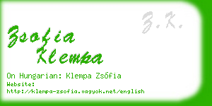 zsofia klempa business card
